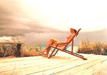 Woman on deckchair